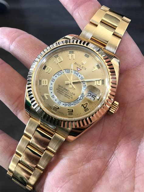 rolex sky dweller gold watch